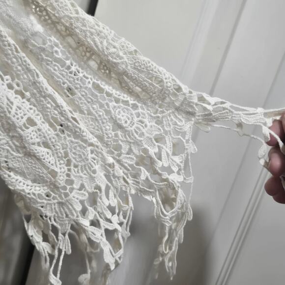 Boston Proper Lace Mesh Embroidered Duster Cardigan Small - Picture 7 of 13